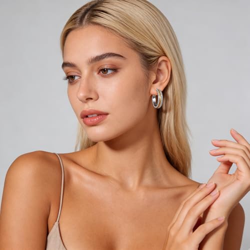 Chunky Gold Hoop Earrings for Women - 14k Gold Plated Twisted Rope Thick Hoops, Lightweight Hypoallergenic Small Hoop Earrings, Trendy Fashion Jewelry Gifts - color: mix metal