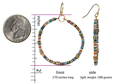 Bohemian Multi-Colored Sequin Hoop Gold Earrings - SPUNKYsoul Collection… - style: SMALL DISC HOOP