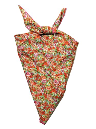 Shanlin Unisex Floral Cotton Square Scarf Bandanas 22x22 inch - color: Springgarden-redgreen