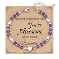 TONY & SANDY Tiny Beaded Bracelets for Women, Sometimes You Forget You're Awesome Gift, Unique Gifts for Women, Mom, Daughter, Wife, Coworker, Best Friend, Bestie, Granddaughter - style: Amethyst