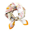 Aufeel Women's 100% Pure Mulberry Silk Small Square Scarf - Neckerchief Women - Silk Headscarf - 21" x 21" - color: Yellow