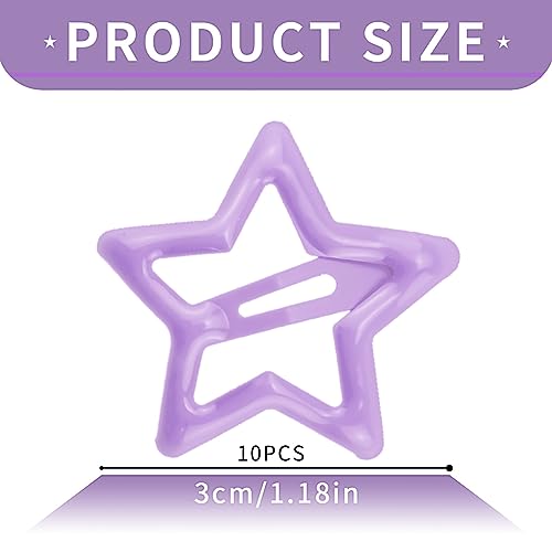 Hair Clip Y2K Star Hair Accessories Cute Hair Barrettes Non-slip Hollow Light Purple Small Clips for Women Girls Hairpin Headpieces Everyday Fashion Party 10PCS - color: Style5