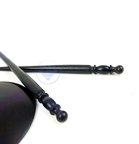 Nagina International Premium Vintage Polished Wooden Shawl Pins | Hair Barrettes & Hair Clip | Personal & Beauty Care Accessories | (Bat Black) - color: Bat Black