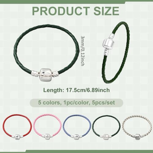 Adjustable Leather Bracelets, Leather Wrap Bracelets Leathers Cuff Bracelet Leathers Wristband for Women for DIY Craft Jewelry Making - style: Round String