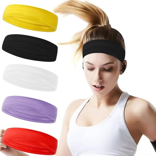 Workout Headbands Non Slip Headband Sport Headbands Sweatbands Elastic Sport Hair Bands for Sports Travel Indoor Fitness Gym - color: solid23