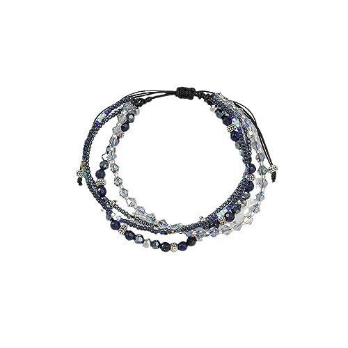 Fuqimanman2020 Boho Braided Beaded Ankle Bracelets Handmade Adjustable Beach Wrap Bracelet Draw String Anklets Bracelets Gifts for Women - color: Blue