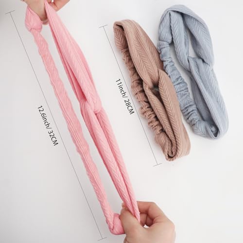 DRESHOW 8 Pack Headbands for Women Yoga Knotted Headbands Elastic Criss Cross Hair Accessories Sports Head Wrap Non Slip - color: 8 Pack: Wheat Patterned a