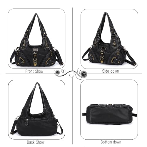 Angelkiss Hobo Purses and handbags for Women Satchel Handbag Women Purses Large Daily Shoulder Bags | Purses - color: 801black