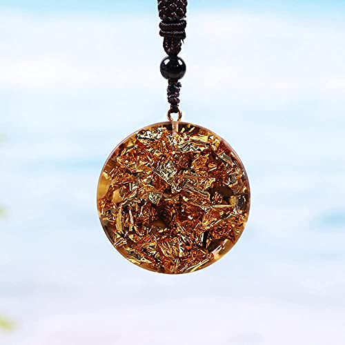 Day Day Up Orgonite Pendant Tiger Eye Necklace Sri Yantra Necklace Sacred Geometry Energy Healing Yoga Jewelry (Style 1)