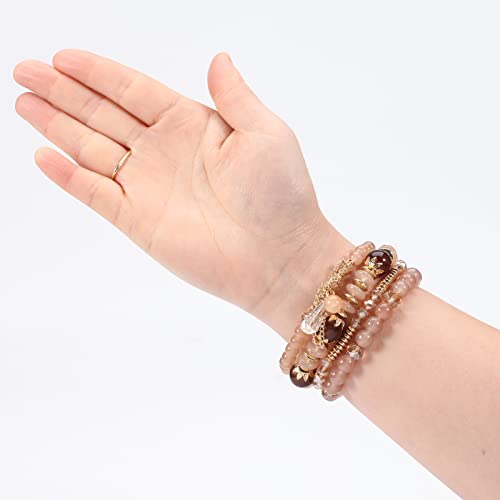Bohemia Bracelets for Women Vintage Stackable Beads Bracelets Charm Stretch Beach Jewelry - color: Color 2