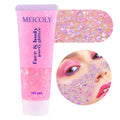 MEICOLY Chameleon Light Pink Body Glitter,Chunky Face Glitter for Halloween,Color Changing Mermaid Face Glitter Gel,Holographic Glitter Sequin for Face Body Hair,Festival Party Cheer Glitter Makeup - color: chameleon light pink body glitter