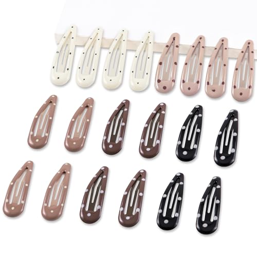20 PCS Metal Snap Hair Clips Water Drop No Slip Barrettes for Women Bright Small Hair Clips For Thick And Thin Fine Hair,Black Light Yellow Multiple Brown,1.97 x 0.5 In. - color: Black Light Yellow Multiple Brown