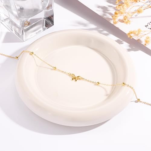 CHESKY Waist Beads for Women, Dainty 14k Gold Plated Waist Chain Beach Accessories Cute Belly Chain Body Chain Gold Chain Belts for Women Summer Beach Jewelry for Womens Gifts Rave Outfits for Womens - style: Bow