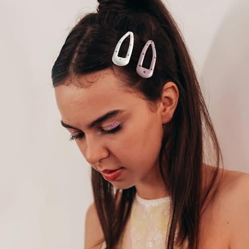 20 PCS Metal Snap Hair Clips Water Drop No Slip Barrettes for Women Bright Small Hair Clips For Thick And Thin Fine Hair,Black Light Yellow Multiple Brown,1.97 x 0.5 In. - color: Black Light Yellow Multiple Brown