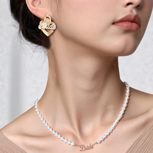 Bride Body Chain, Bride Garter, Earrings, Necklace, Something Blue Jewelry Accessory Set for Bridal Shower Bach Wedding Costume - style: Earrings+Necklace