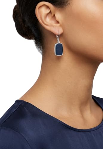 Nine West Women's Drop Earrings, Fashion Jewelry Accessories for Everyday and Special Occasion Wear, Lightweight Statement Earrings for Day and Evening Looks - color: Blue Stone - Silver