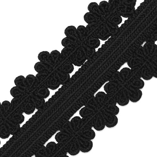 Mandala Crafts Black Stretch Lace Soft Elastic Trim Roll - 55 Yards 1 Inch Wide Stretchy Frilly Picot Ribbon for Sewing Lingerie, Headbands, Underwear, and Crafts - color: Black