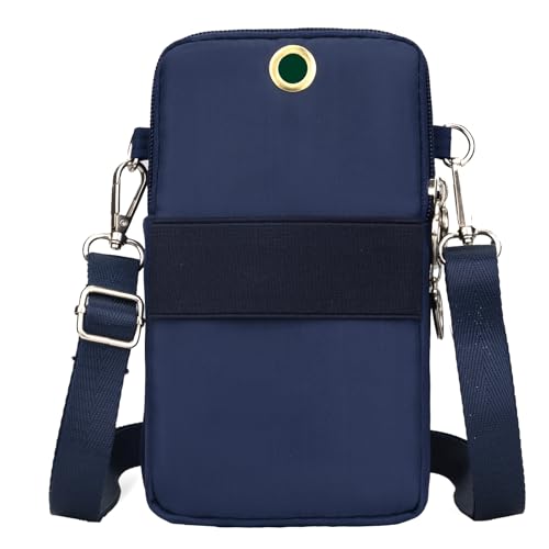 JANKS Small Crossbody Bag for Women - Mini Phone Purses with Crossbody Strap and Wallet - Nylon Arm Bag - color: A-darkblue