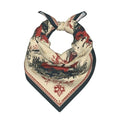 Head Scarf Hair Neck Scarves for Women Fashion Silk Satin Purse Bag Scarfs Handbags Bandana Neckerchief - color: Forest Fox Beige