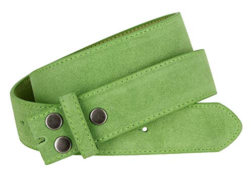 Belts.com Square or Oval Antique Buckle Casual Jean Suede Leather Belt 1-1/2"(38mm) or 1"(25mm) Wide - color: Green, size: 30