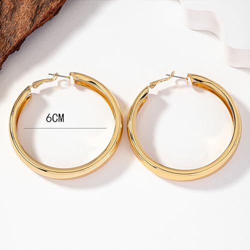 Large Hoop Earrings Lightweight Chunky Earrings for Women Chunky Earrings Big Hoop Earrings for Wedding - style: Hoop-G-01