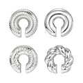 KISS WIFE 4 Pcs Chunky Ear Cuffs Non Piercing for Women, 14K Gold Plated Clip On Cartilage Hoop Earrings Jewelry Gifts - color: Silver