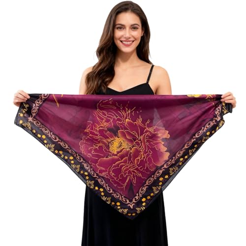 XL 43 Inch Extra Large Square Scarf Fashion Scarves Silk Feeling Hair Scarf Wrapping Scarfs Night Sleeping Headscarf - color: Ba1031