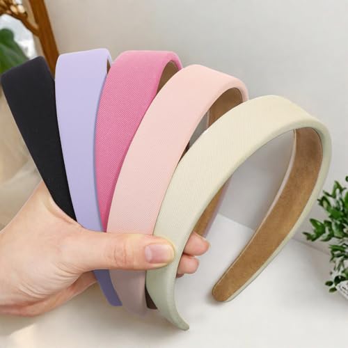 obeoby Cute Pink Headbands, 5Pcs Non Slip Wide Headband Hair Accessories Teen Girls Trendy Stuff Gifts - color: Pink Series