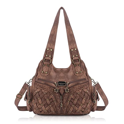 Angel Barcelo Purses for Women Large Shoulder Bag Soft Hobo Bags for Women - color: Brown