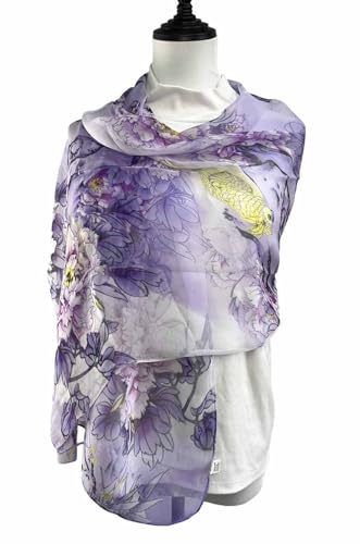 Xyueanlo Scarfs for Women Fashion Scarves Print Pattern Lightweight Sunscreen Scarf Wraps Shawls - color: Peony Purple