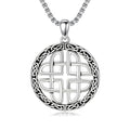 Celtic Necklace for men Sterling Silver Celtic Knot Triquetra Triangle Trinity Necklace Gift for Men - color: B-Silver