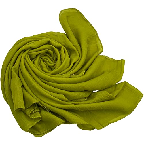woogwin Women's Cotton Scarves Lady Light Soft Fashion Solid Scarf Wrap Shawl - color: Armygreen
