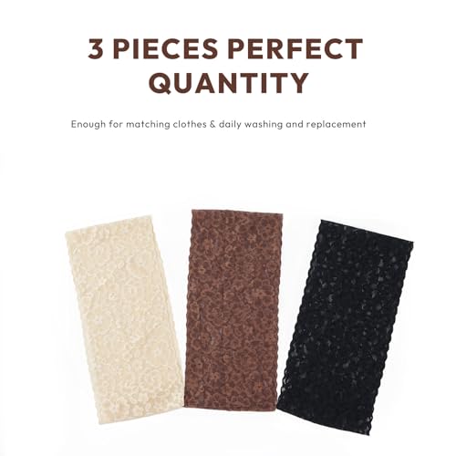 Aranya 3 Pack Classic Floral Lace Headbands - Vintage Wide Stretchy Hair Bands for Women & Girls - Soft Breathable Sheer Headwraps for Everyday, Spa, Facial & Sleeping - color: DenseFloralLace