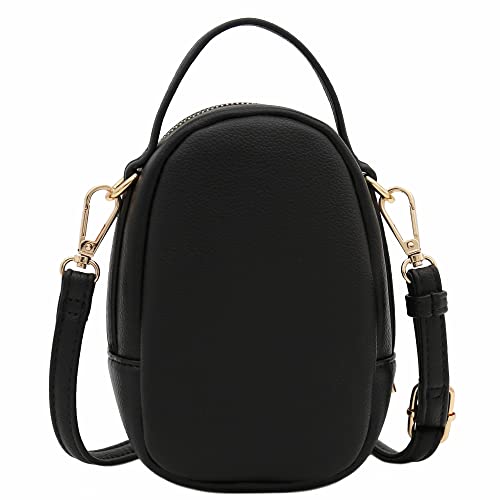 FashionPuzzle Two Compartment Mini Crossbody Bag | Two Compartment - color: Black