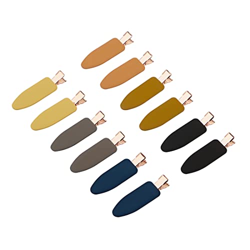 12 pieces No Bend Hair Clips, No Crease Curl Pin Clips for Makeup Application，2022 style, non-slip.Hair won't get caught between plastic attached to metal. (Morandi)… - color: Morandi