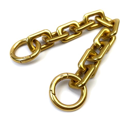 VersaKits 8.26'' Antique Gold Heavyweight Chunky Purse Chain Strap | Premium Zinc Alloy Luxury-Inspired Design Wear-Resistant Finish Easy Clip-On Installation DIY Bag Upgrades - color: Antique Gold, size: 8.26''(21cm)