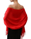FURTALK Pashmina Shawl Wraps for Women Evening Dresses Blanket Scarves Fashion Scarf Wedding Gifts - color: Red