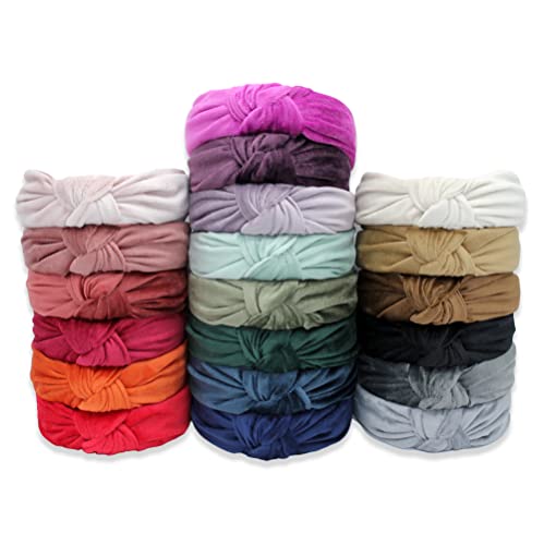 Women's Knotted Headband: Dusty Pink Velvet Top Knot Fashion Head Bands With Non-Slip Material - color: Dusty Pink A