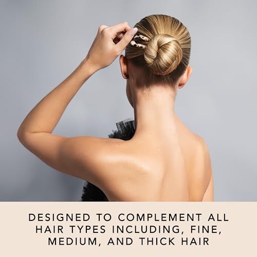 The Hair Edit Sleek Chignon French Pin, Elegant Tortoise Pattern, Hair Accessory for Buns, French Twists & Updos, Lightweight Pin for Effortless Everyday Style, Hair Pin for All Hair Types - color: Tortoise