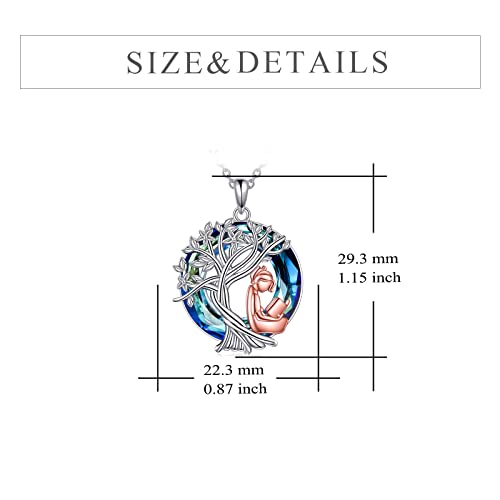 YFN Tree of Life Necklace Sterling Silver Crystal Jewelry Graduation Birthday Gifts for Women - color: Book
