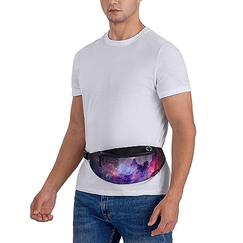 Nebula Galaxy Space Fashion Casual Fanny Pack Waist Bag Men Women Adjustable Belt Waist Bag For Travel Hiking Cycling Running Festival Carnival - color: Black9