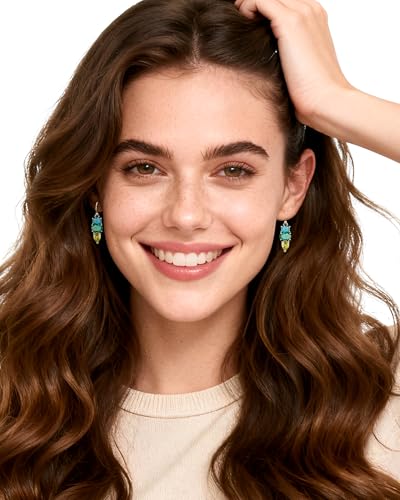 Colorful Cubic Zirconia Dangle Earrings for Women Multicolor Crystal Earrings Rainbow Cz Dangling for Birthstone Jewelry - color: Short linght blue