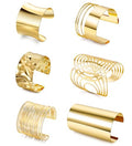6 Pieces Upper Arm Cuff Arm Band Cuff Bangle Bracelet for Women Hammered Chunky Bracelets Open Wide Wire Bracelets Minimalist Coil Bangle Set Gold Sliver Wrist Cuff Wrap Bracelet Adjustable - color: Gold Cuff Bracelets B
