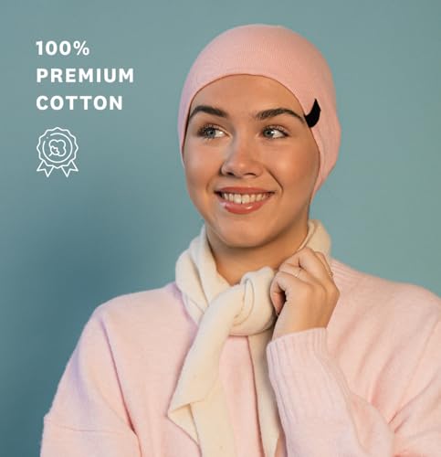 Revony Chemo Beanie Cap - Soft and Skin Friendly - 100% Cotton - color: Pink