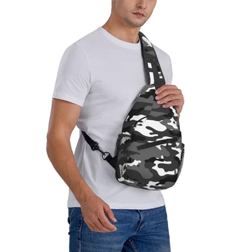 Sling Backpack For Men Hiking Daypack Crossbody Shoulder Bag Travel Chest Pack | Hiking - color: Grey Camouflage
