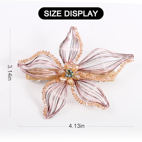Mistofu DIY Copper Wire Metal Hand-woven High-level design Barrettes Elegant Hair Accessories, Gifts for Women Girls (yellow-a) - color: yellow-a