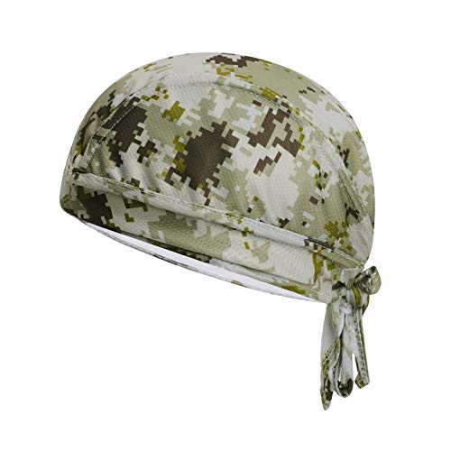 PURFUN Men Women Breathable Cycling Bandana Headscarf Adjustable Sweat Wicking Quick Dry Mesh Head Scarf Wrap Liner Skull Cap - color: Camou#3