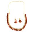 JewarHaat Indian Bollywood Necklace Set AD CZ Elegant Gold Plated Multi Stones Sparkling Crystals Choker with Earrings Fashion Jewellery for Women & Girls - color: Maroon