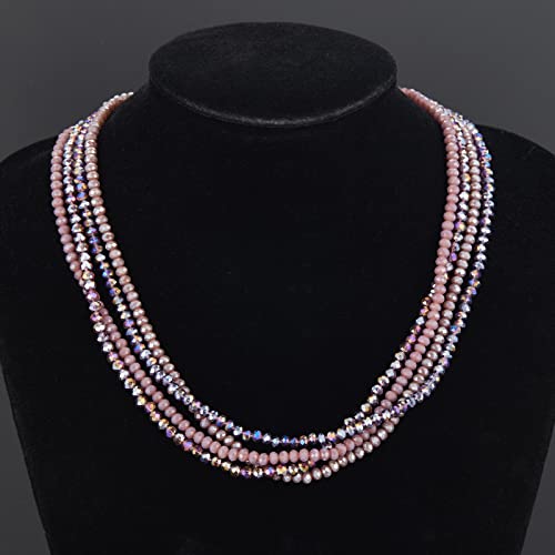 Noessla Beaded Statement Necklaces for Women Layered Chunky Bead Necklace Fashion Costume Jewelry Gifts for Mom - color: 029-Purple