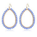 PEALICIOUS Summer Earrings for Women, Teardrop Boho Earrings Dangling Gold Hoop Earrings as Vacation Beach Jewelry, Beach Earrings Statement Gold Earrings for Her as Summer Gifts Wedding Accessories - color: Blue